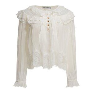Self-Portrait Georgette Lace Blouse Tag Size 12 Women